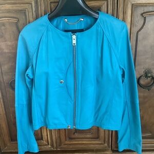 Diesel blue lambskin leather jacket, size medium